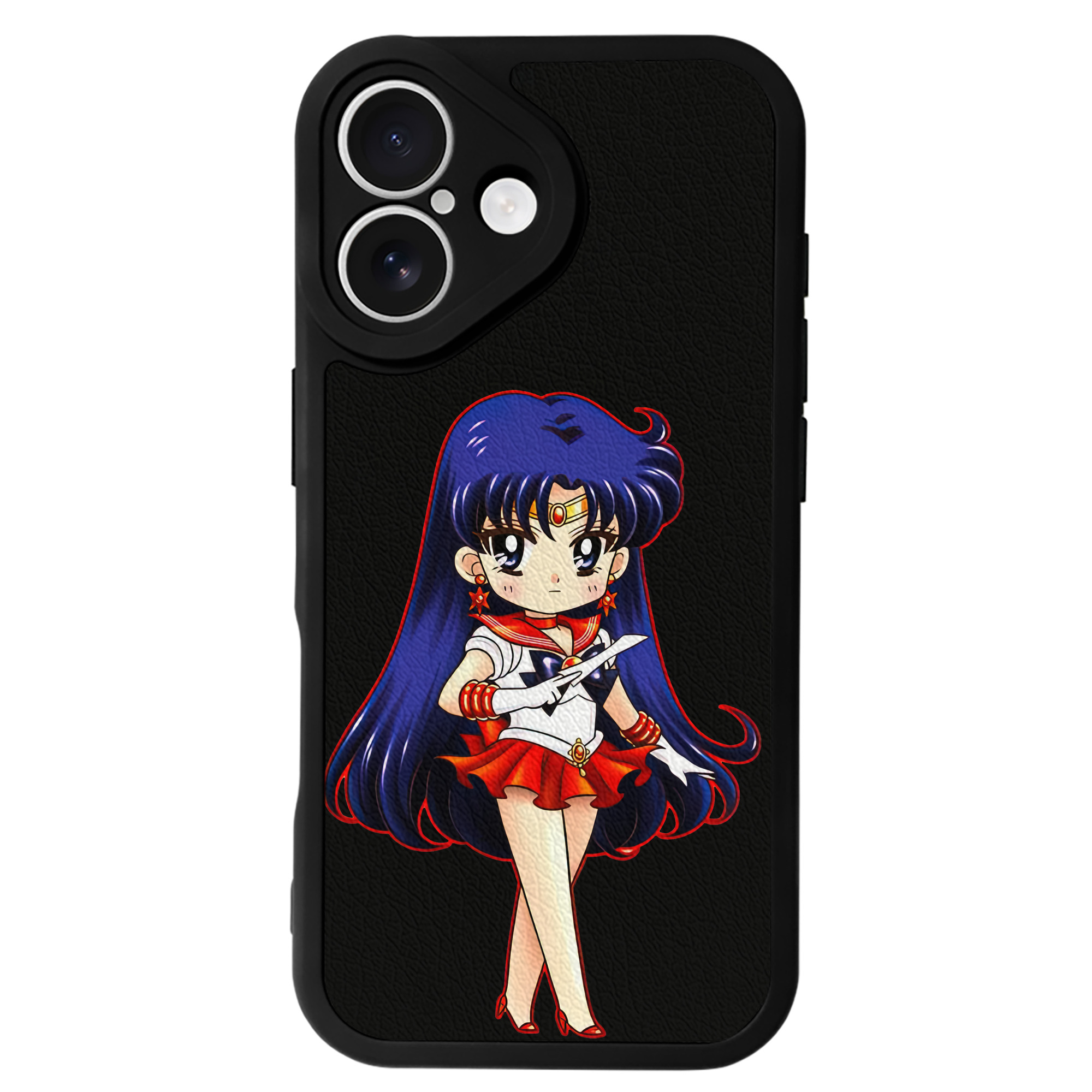 （画像用） 美少女戦士セーラームーン 火野レイ ひの レイ Sailor Moon Hino Rei （セーラーマーズ,Sailor Mars） 【iPhone 16シリーズ対応】シリコンスマホケース（レザー調） 材質：シリコン